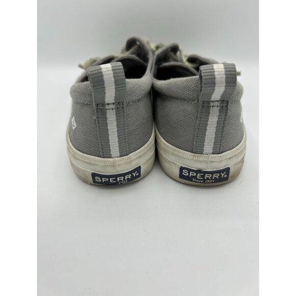 Sperry Womens Canvas Gray Slip-On Sneakers Size 8 Leather Shoe Strings - Picture 7 of 9